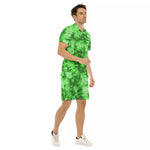 TIE DYE GREEN Men's Short Sleeve Shirt Sets