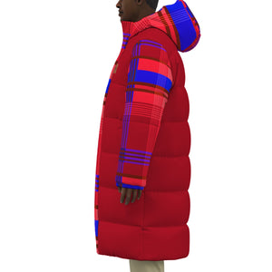 MADRAS RED1 Unisex Long Down Jacket