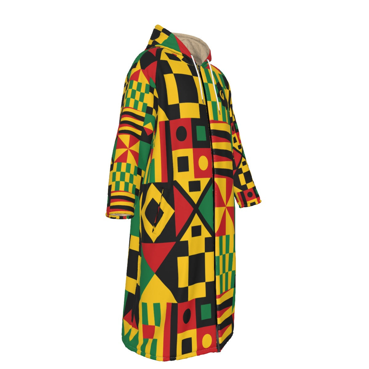KENTE BUTAN Long Fleece Zip Up Windbreaker