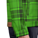 PLAID STYLE GREEN Unisex Lapel Jacket Cotton