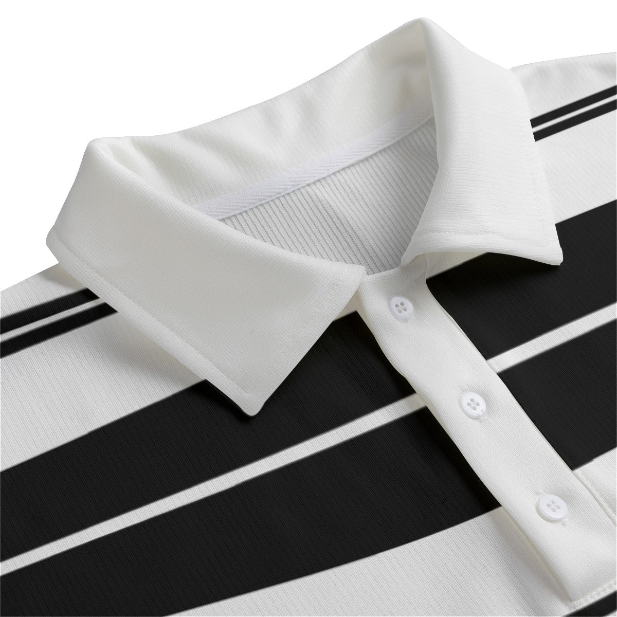 STRIPE UP WHT Unisex Lapel Collar Sweater