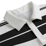 STRIPE UP WHT Unisex Lapel Collar Sweater