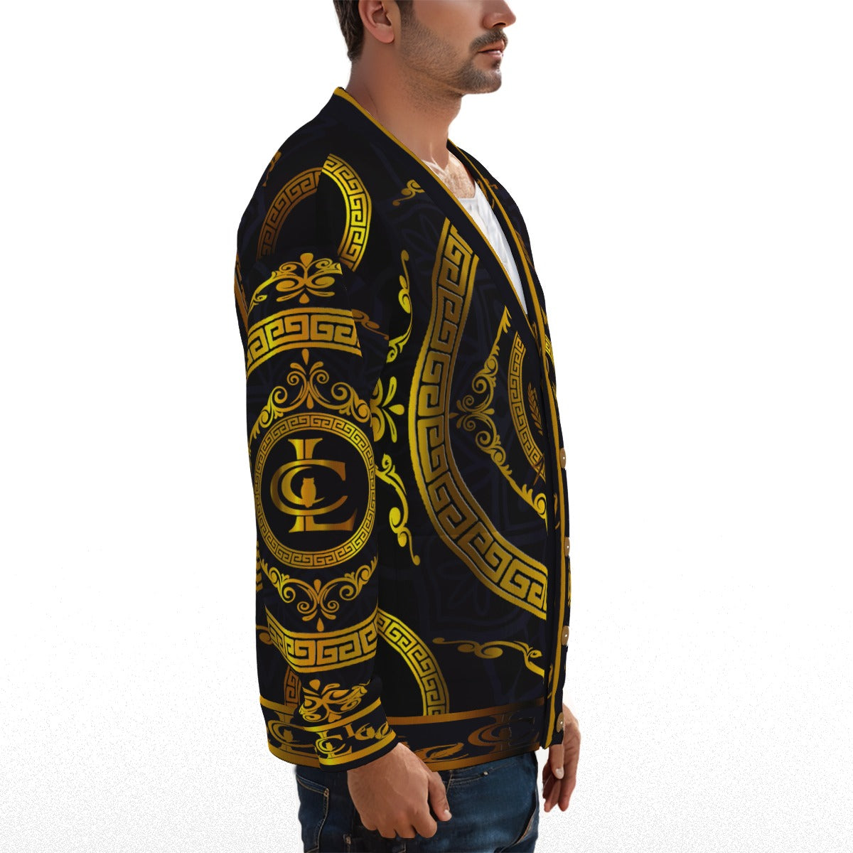 LCC RICH BLC Unisex V-neck Cardigan