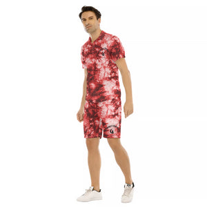 TIE DYE RED  Men's Short Sleeve Shirt Sets