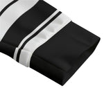 STRIPE UP WHT Unisex Lapel Collar Sweater