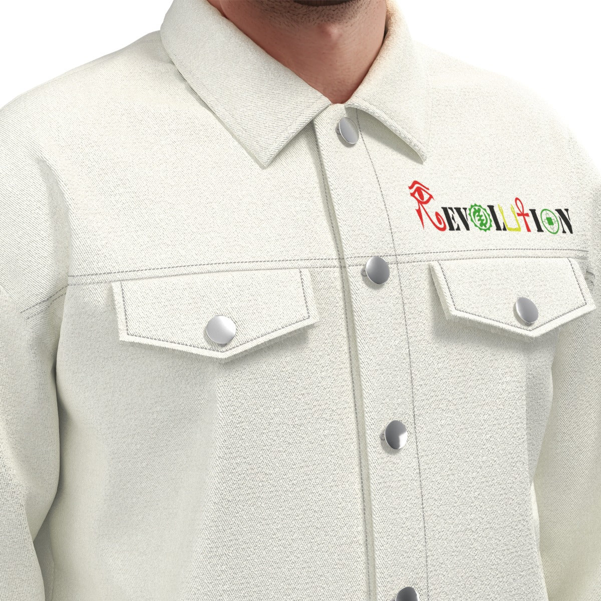 REVOLUTION WHT Unisex Lapel Jacket Cotton