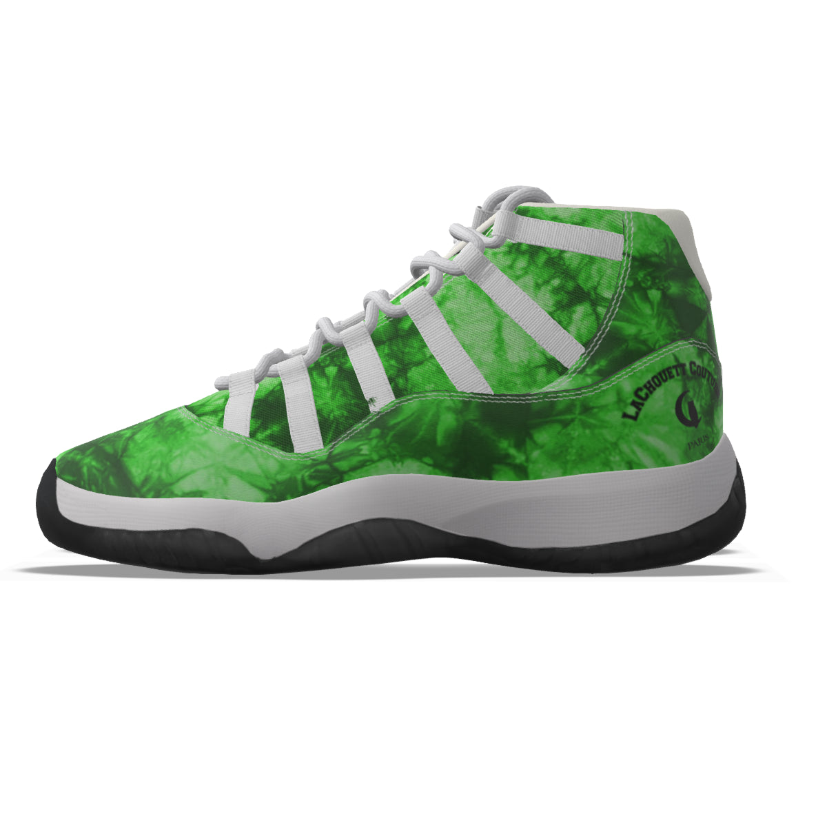 TIE DYE GREEN High Top Basketball Shoes