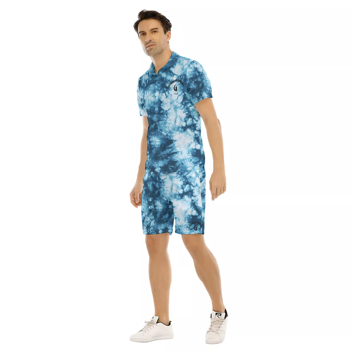 TIE DYE BLUE Men's Short Sleeve Shirt Sets