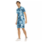 TIE DYE BLUE Men's Short Sleeve Shirt Sets