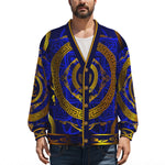 All-Over Print Unisex V-neck Knitted Fleece Cardigan With Button Closure