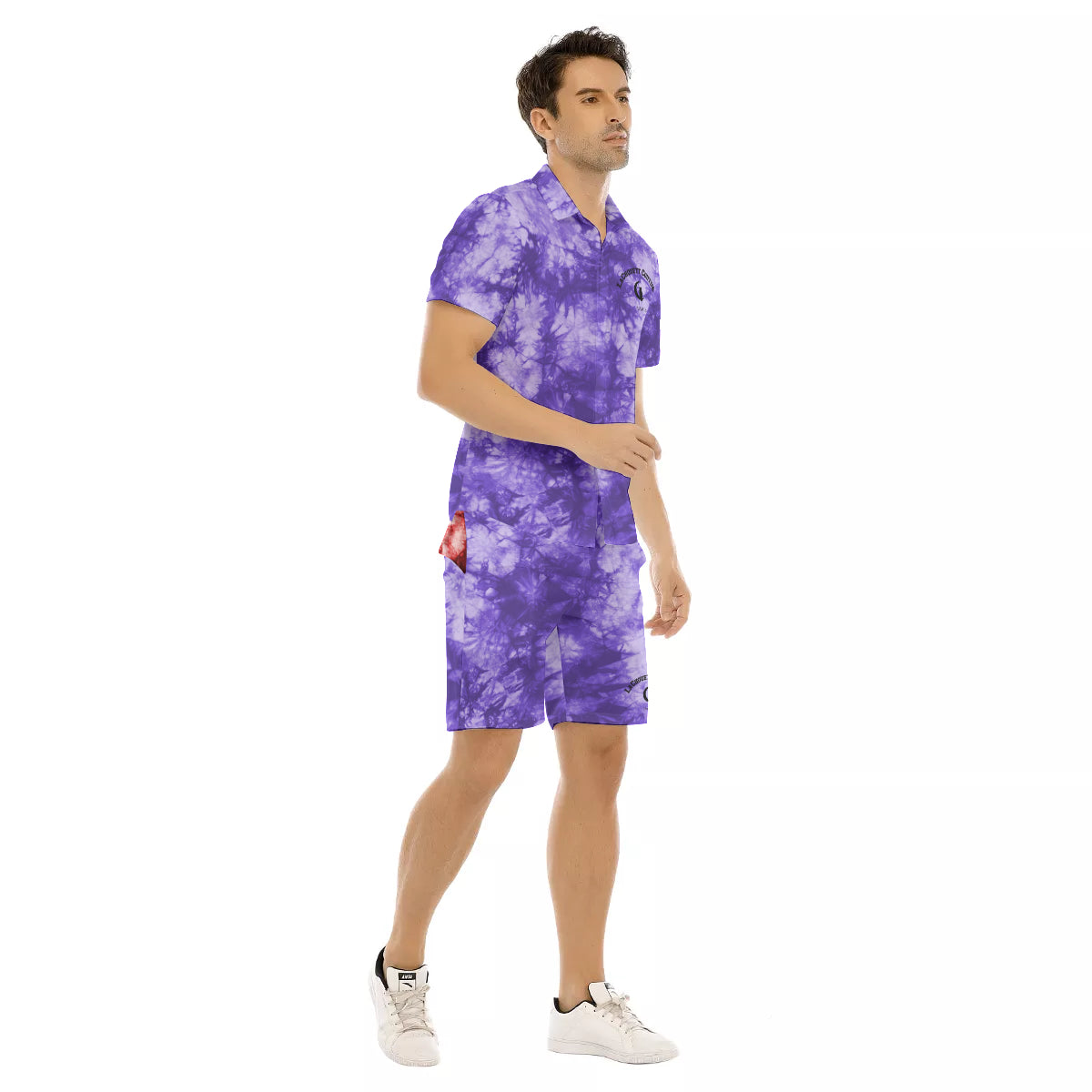 TIE DYE PRPLE Men's Short Sleeve Shirt Sets