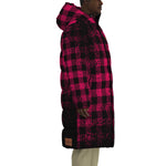 DUSTY PLAID PINKISH Unisex Long Down Jacket
