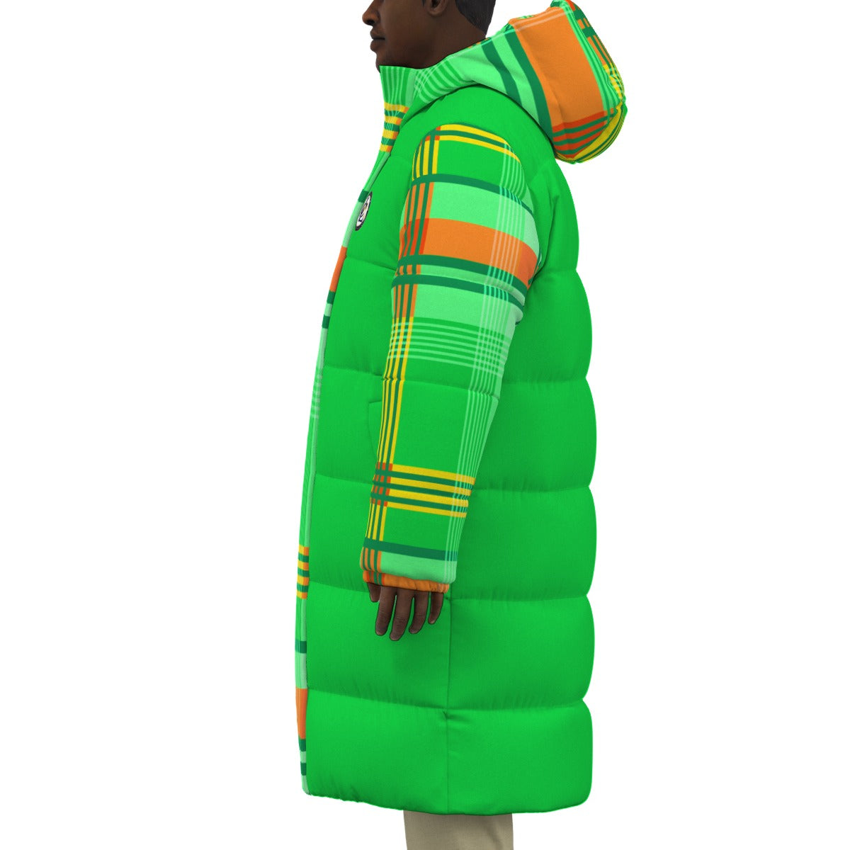 MADRAS GREEN1 Unisex Long Down Jacket