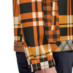 FLEXIN PLAID ORANGE Unisex Lapel Jacket Cotton