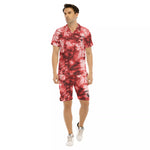 TIE DYE RED  Men's Short Sleeve Shirt Sets
