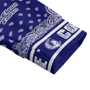 BANDANA MIX NAVY Unisex Lapel Collar Sweater