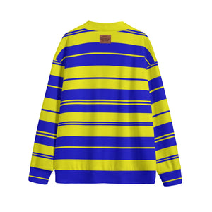 STRIPE UP CRENSHAW Unisex V-neck Cardigan With Button Closure