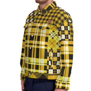 FLEXIN PLAID YLW Unisex Lapel Jacket  Cotton
