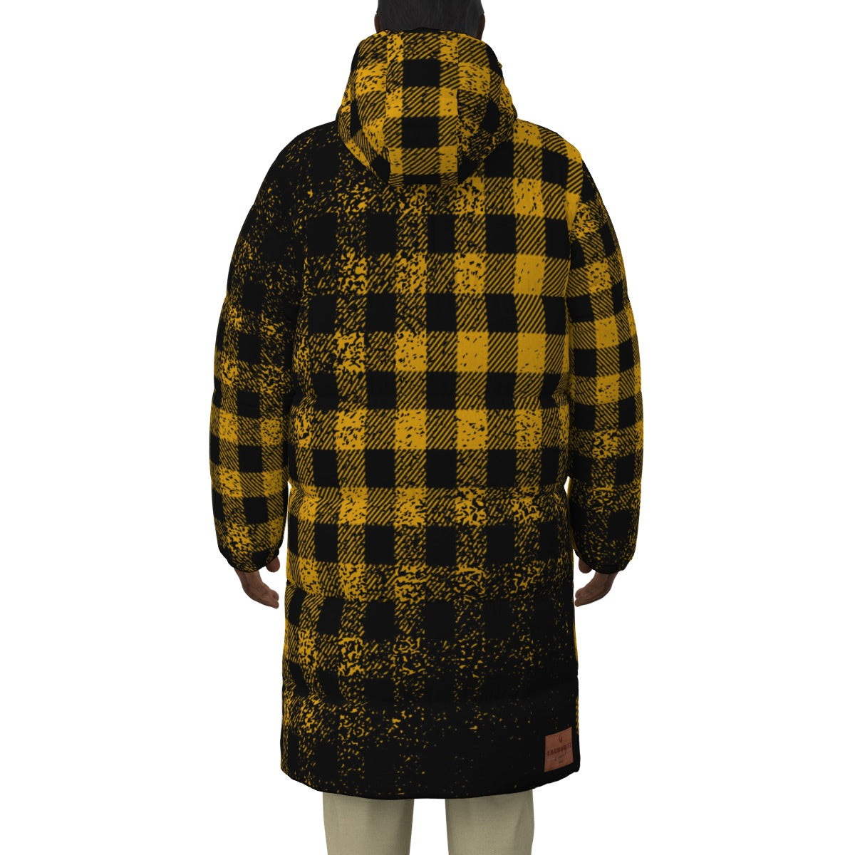 DUSTY PLAID YLW Unisex Long Down Jacket