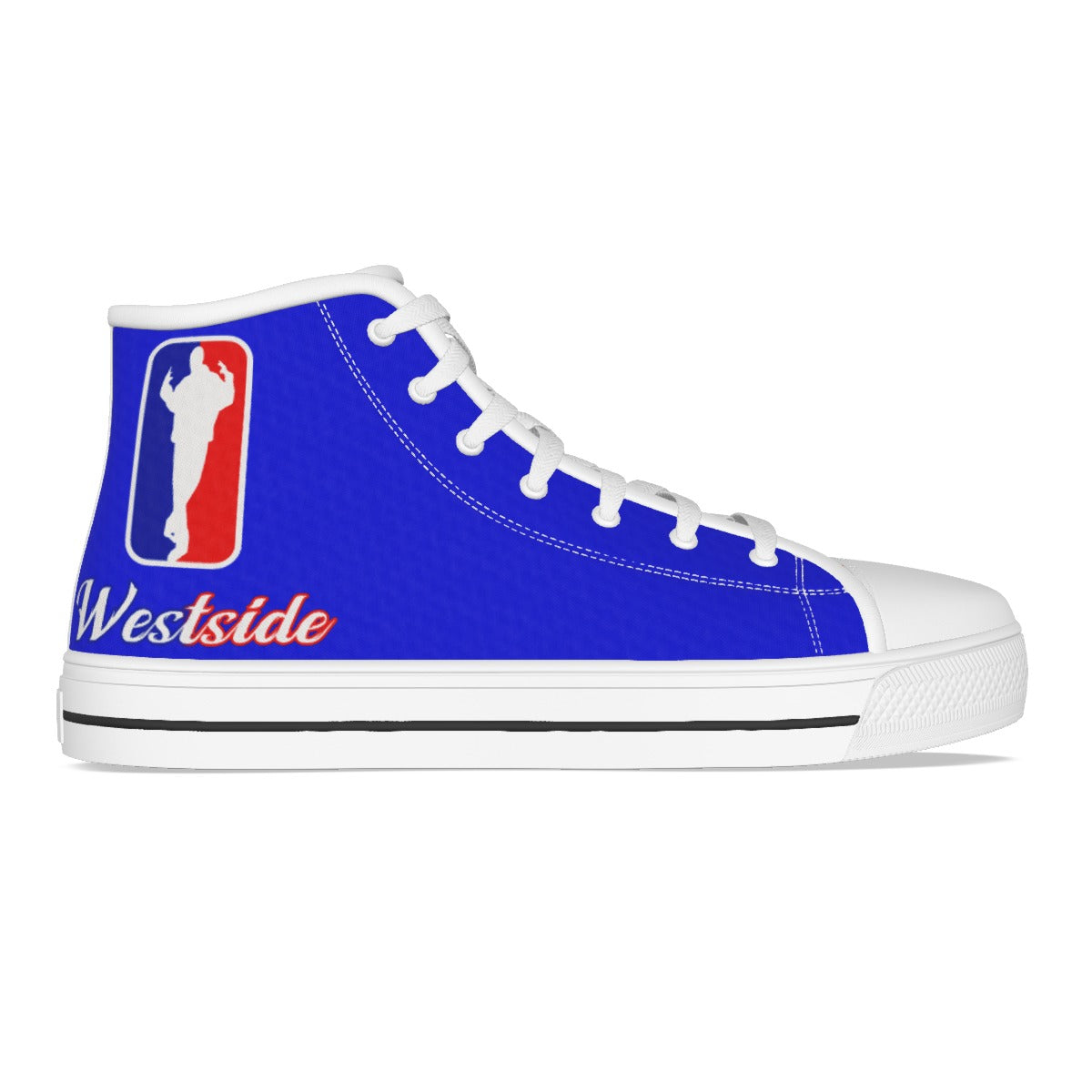 WESTSIDE BLUE Men's High Canvas Shoes