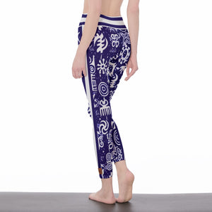 ADINKRA MXBLUE Women's High Waist Leggings