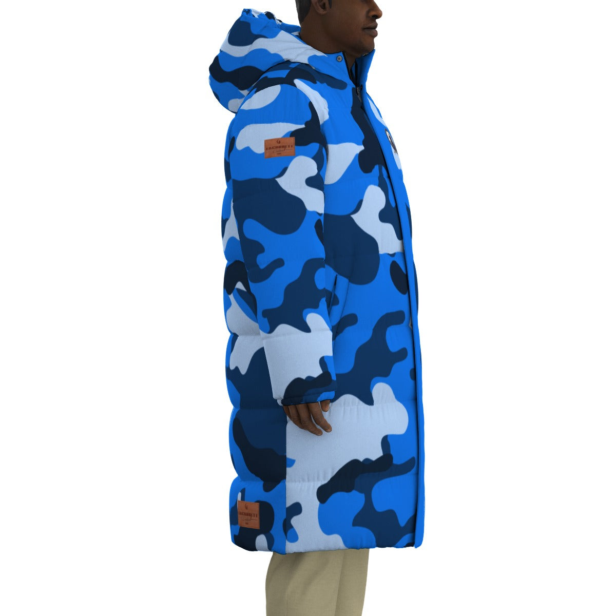 CAMOUFLAGE BLUE Unisex Long Down Jacket