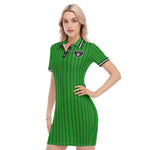 EAZY-E RUTHLESS KAKI Women's Polo Collar Dress