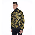 GORGEOUS LEAF GOLD Men's Stand Collar Jacket