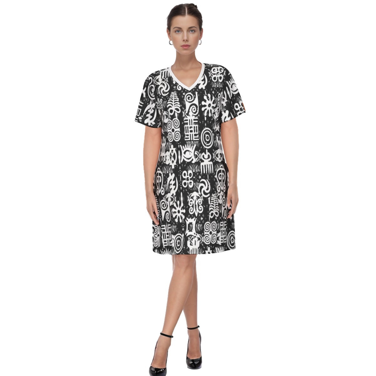 ADINKRA MXBLC Women's Round Neck Dress