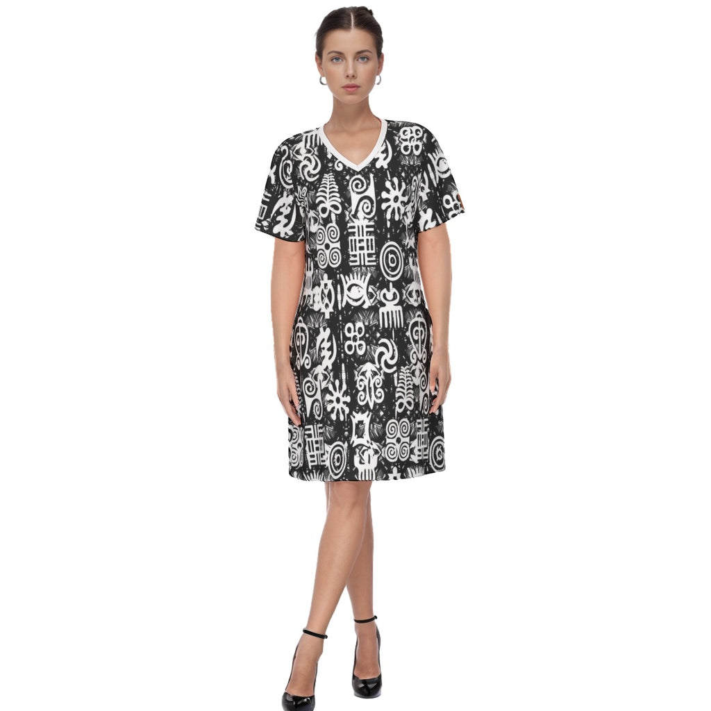 ADINKRA MXBLC Women's Round Neck Dress
