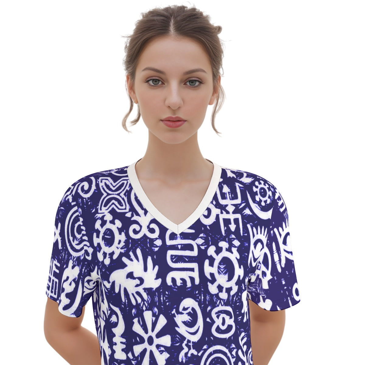 ADINKRA MXBLUE Women's Round Neck Dress