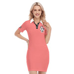 GET YA WALK ON PINKISH Women's Polo Collar Dress
