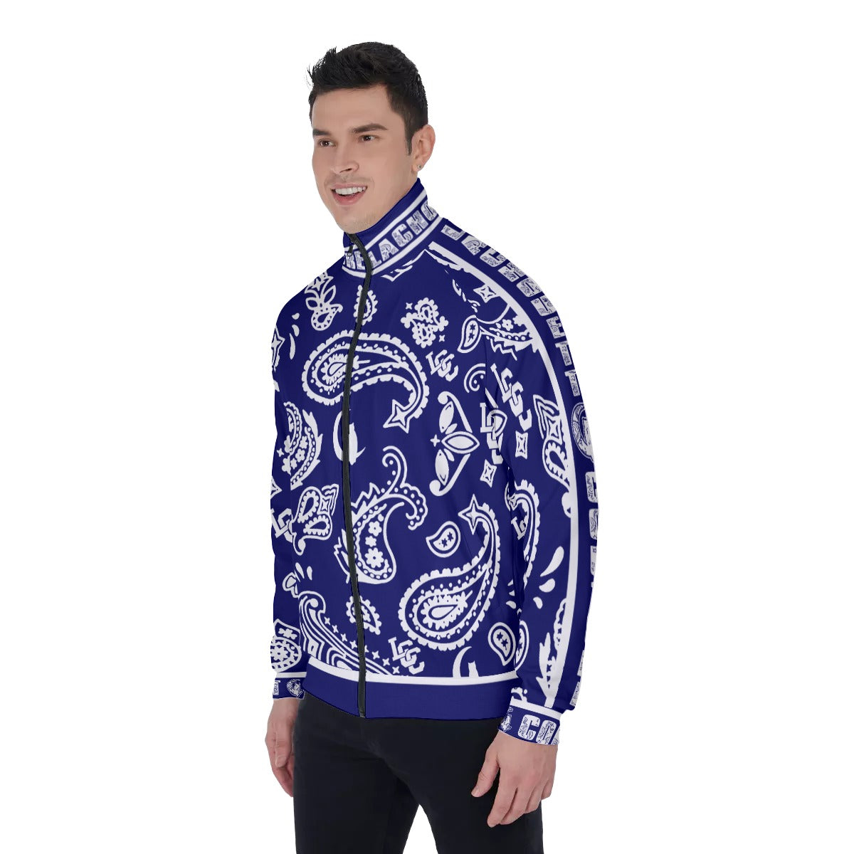 BANDANA PAISLEY NAVY Men's Stand Collar Jacket
