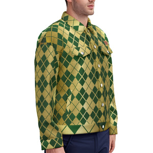 ARLEQUIN GREEN Unisex Lapel Jacket Cotton