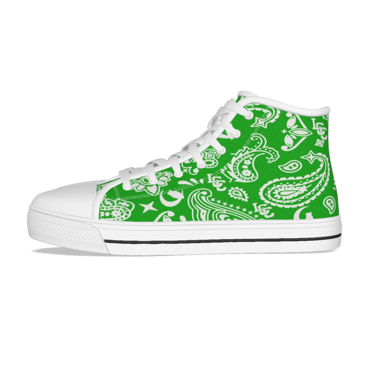 BANDANA PAISLEY GREEN High Canvas Shoes