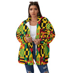 KENTE BUTAN Women's Borg Fleece Stand-up Collar Coat