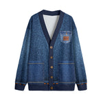 LCC DENIM JEANS Unisex V-neck Cardigan With Button Closure