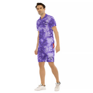TIE DYE PRPLE Men's Short Sleeve Shirt Sets