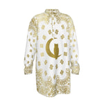 BANDANA GOLDWHT Men's Stand-up Collar Long Shirt