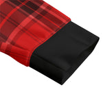 PLAID STYLE RED Unisex Lapel Collar Sweater