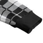 PLAID STYLE WHT Unisex Cardigan With Button Closure