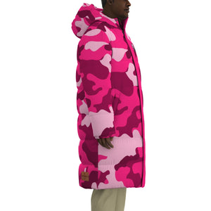 CAMOUFLAGE PINKISH Unisex Long Down Jacket