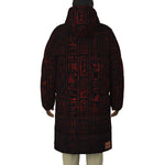 HIEROGLYPH RED Unisex Long Down Jacket
