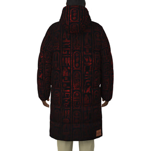 HIEROGLYPH RED Unisex Long Down Jacket