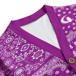 BANDANA MIX GRAPES Unisex V-neck Cardigan With Button Closure