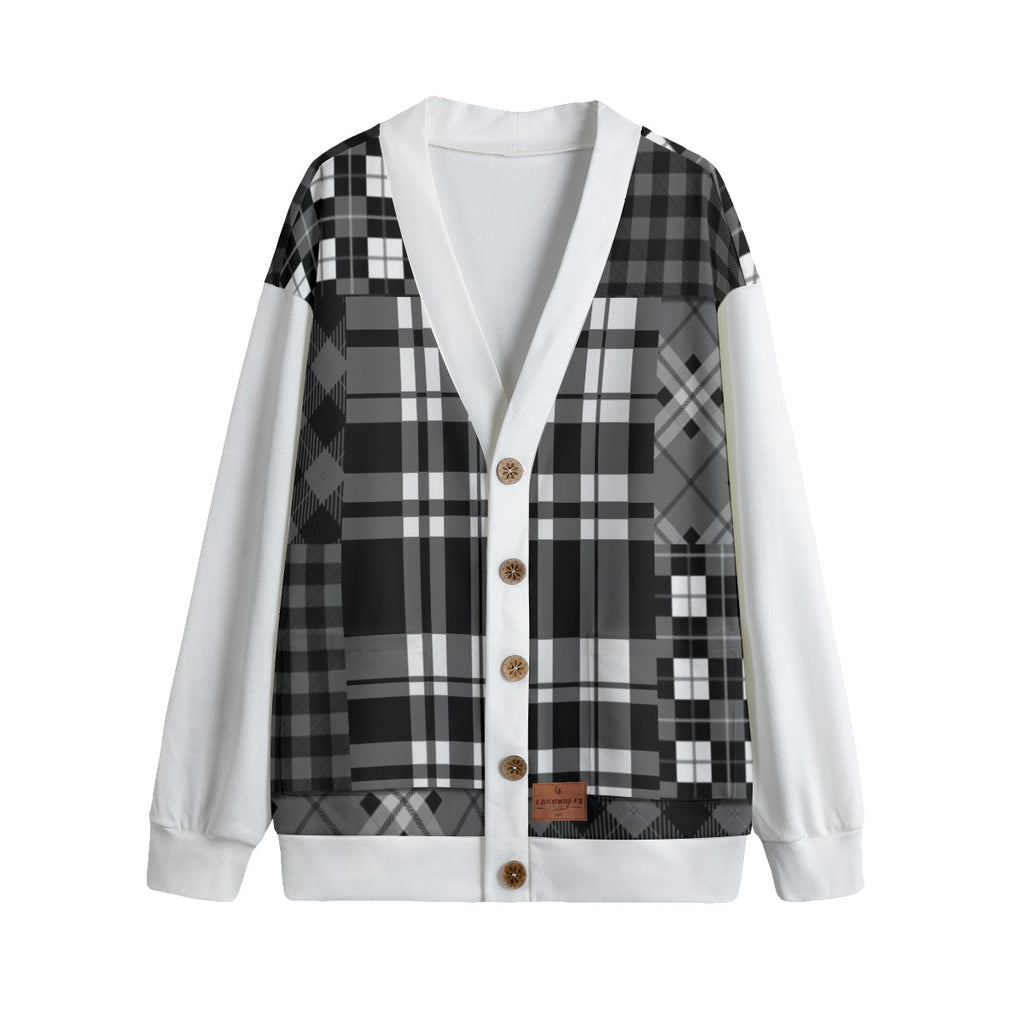 FLEXIN FLANNEL WHT Unisex Cardigan With Button Closure