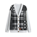 FLEXIN FLANNEL WHT Unisex Cardigan With Button Closure