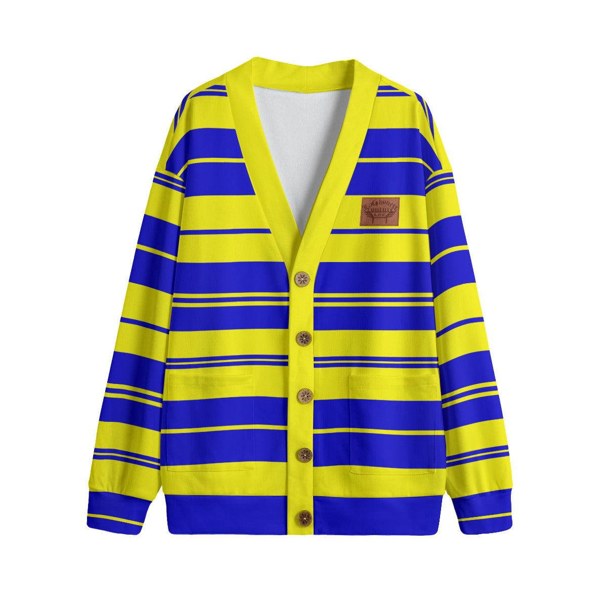 STRIPE UP CRENSHAW Unisex V-neck Cardigan With Button Closure