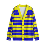 STRIPE UP CRENSHAW Unisex V-neck Cardigan With Button Closure