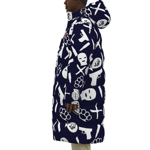DRILLIN NAVY Unisex Long Down Jacket
